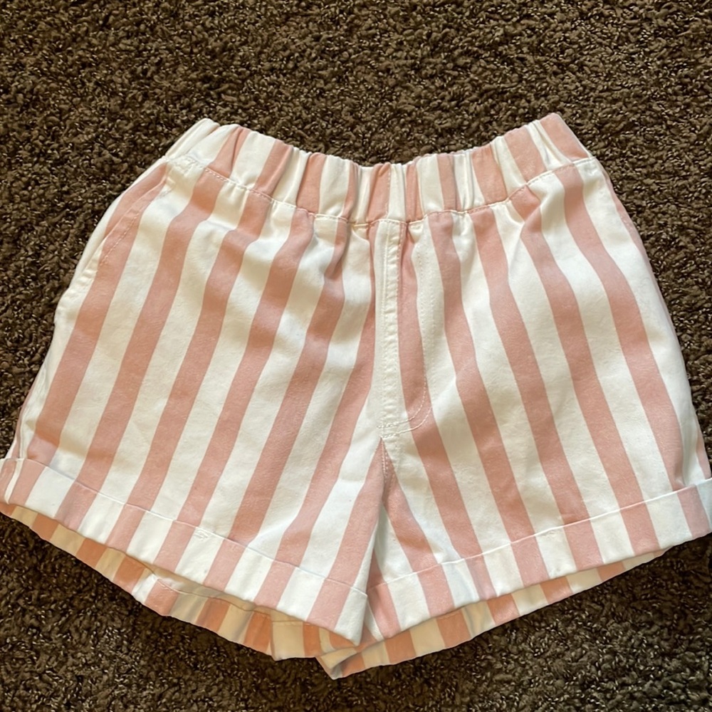 Pink and white shorts